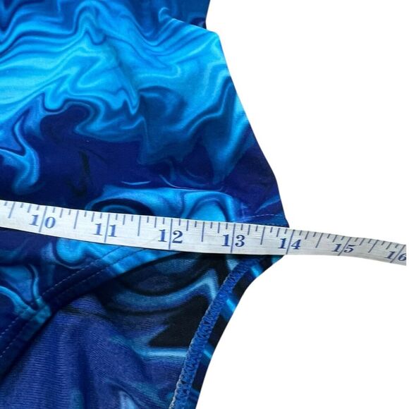 Speedo Blue Wave Endurance+ Fusion Vibe Crossback One Piece Swimsuit S - Picture 5 of 8